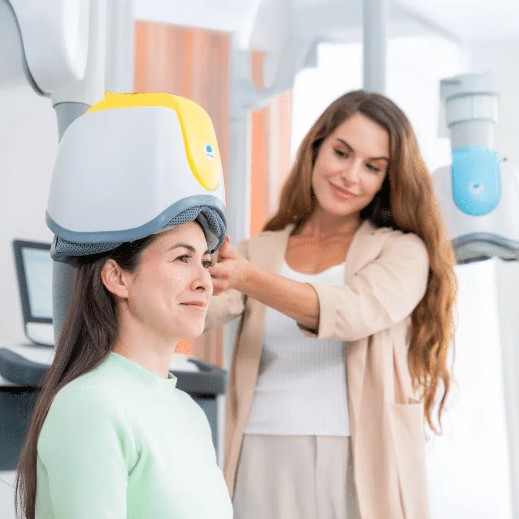 Patient receiving TMS therapy at Bright Horizons Psychiatry, Rockville MD