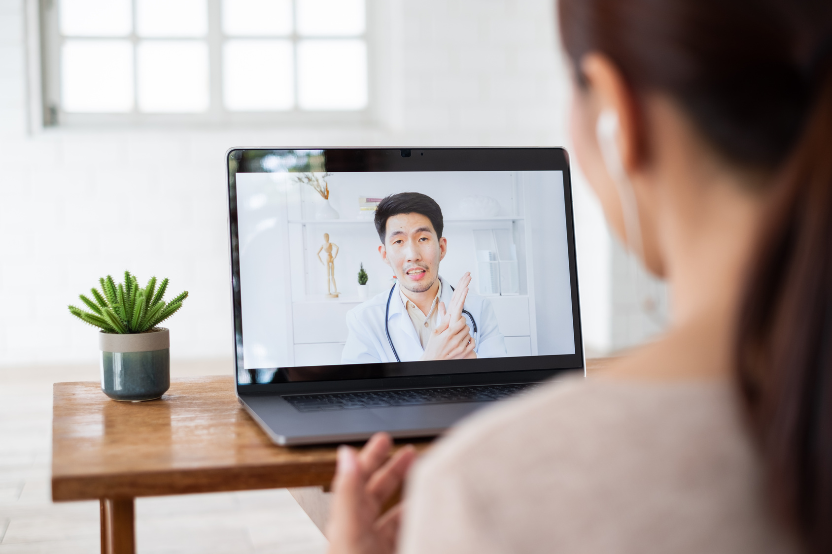 Telehealth psychiatry follow up visit by secure video from home in Maryland